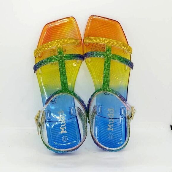 Mudd NEW Women's Rainbow See-Thru Sandals - sz. 7 1/2 - Picture 3 of 6